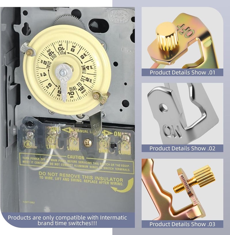 Notoke 10-Pack Pool Timer On Off Clips - Time Switch Replacement Compatible with Intermatic 156T1978A - Timers Trippers Kit for T100 Series Clock Dial Trippers Intermatic Timer Parts (5 Silver, 5 Gold) - Image 4